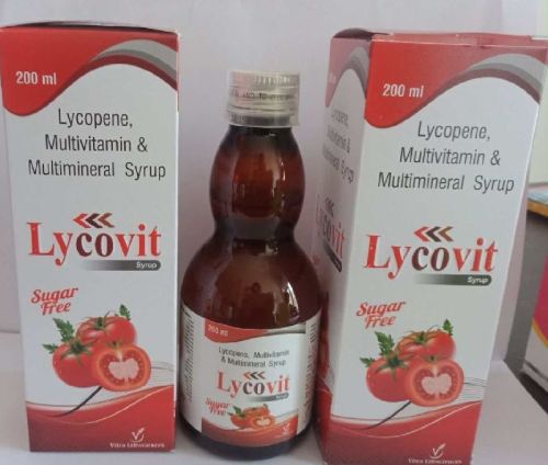 Lycopene + Multivitamin & Multimineral Syrup, Packaging Size : 200ml