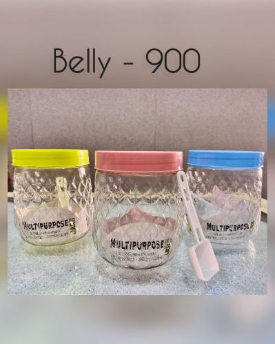 Round Belly-900 Plastic Multipurpose Jar, For Packaging, Plastic Type : PET
