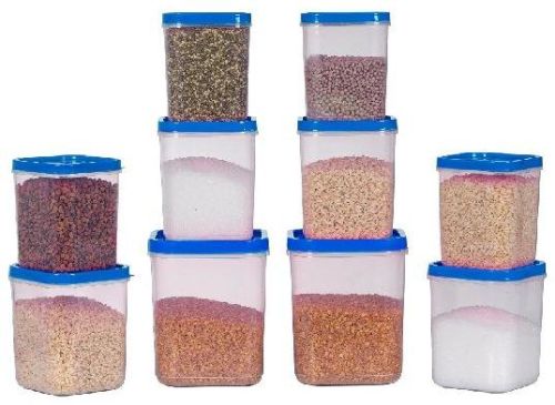 Plain Plastic Kitchen Container, Shape : Rectangular, Round, Square