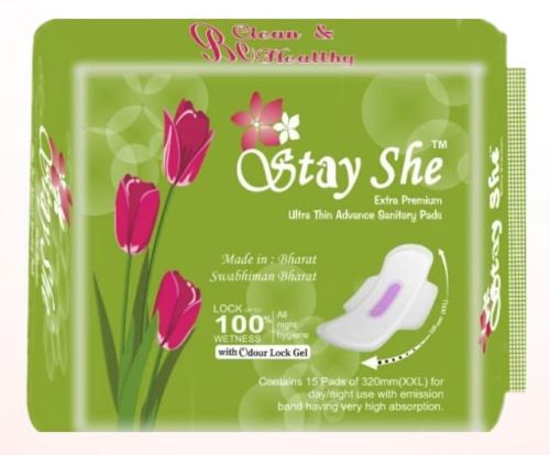 Stay She 320mm Sanitary Napkin, Size : XXL