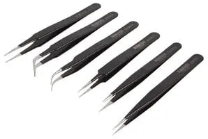 Coated Stainless Steel ESD Tweezer, Feature : Fine Finished, Light Weight, Tight Grip