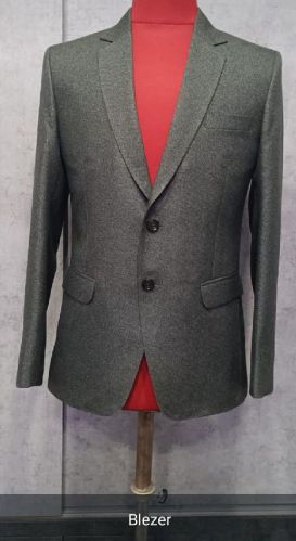 Mens Grey Lapel Collar Blazer, Technics : Attractive Pattern