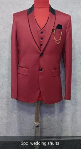 Cotton Mens Red Wedding Suit, Feature : Attractive Designs, Comfortable