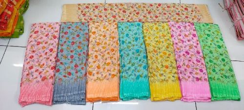 Synthetic Weightless Saree, For Easy Wash, Age Group : Adults