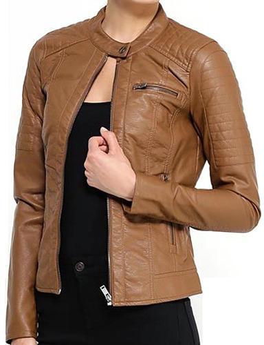 Plain Ladies Leather Jacket, Feature : Comfortable Soft, Quick Dry