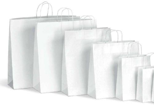 Plain White Kraft Paper Bags, Feature : Easy Folding, Easy To Carry