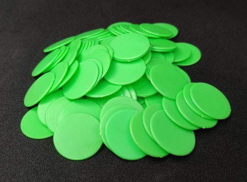 Round Color Coated Plastic Token, Color : Green