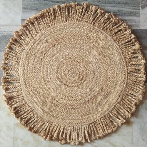 Dbros Crafts Round Smooth Jute Carpet & Rugs, For Home, Office, Hotel, Floor, Pattern : Plain