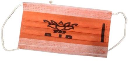 Non Woven BJP Face Mask, For Anti Pollution, Color : Orange