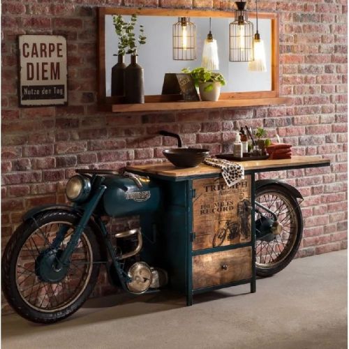 Triumph Bike Vanity Antique Wooden Furniture, For Home, Hotel, Restaurant, Style : Modern