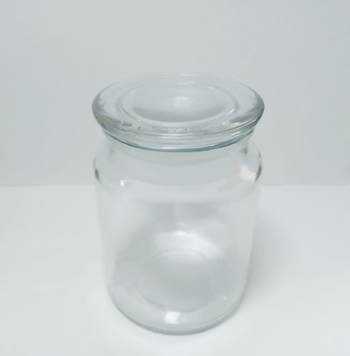 Round 20 OZ Glass Jar, For Kitchen Storage, Color : Transparent