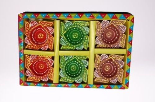 Swastik Clay Diya, For Decoration, Packaging Type : Box