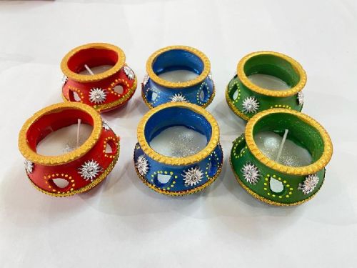 Clay Wax Matki Diya, For Decoration Use, Packaging Type : Box