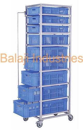 SS Vegetable Storing Rack Trolley