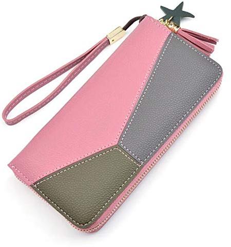 Polished Ladies Leather Clutch Purse, Pattern : Plain