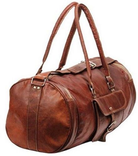 Leather Duffle Bag, For Gym Use, Travel Use, Pattern : Plain