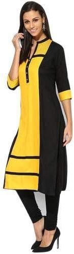 Plain Ladies Rayon Kurti, Size : M, XL, XXL, XXXL