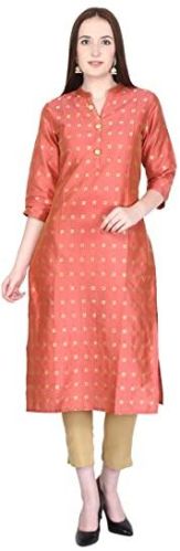 Printed Ladies Silk Kurti, Size : M, XL, XXL, XXXL