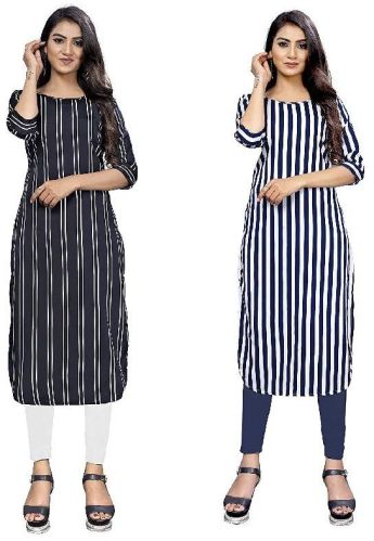 Cotton Ladies Striped Kurti, Size : XL, XXL, XXXL