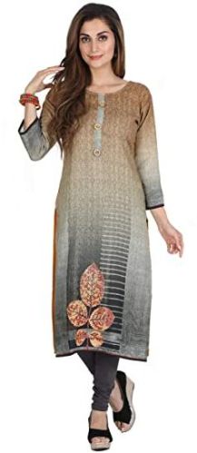 Silk Pashmina Printed Kurti, Size : XL, XXL, XXXL