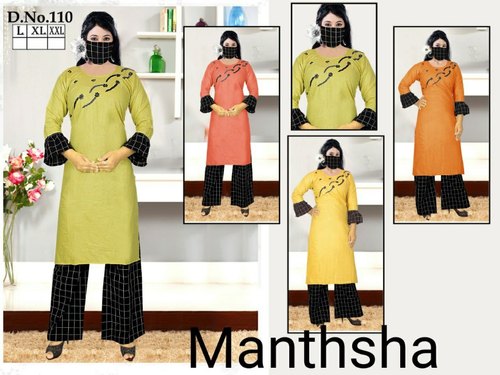 Hand Work Kurti Palazzo Set