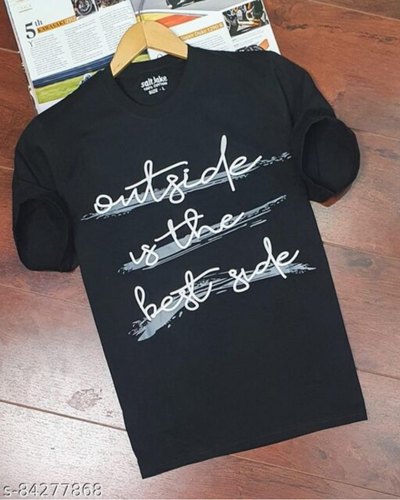 Printed Round Neck Tshirt, Size : M, L, XL, XXL