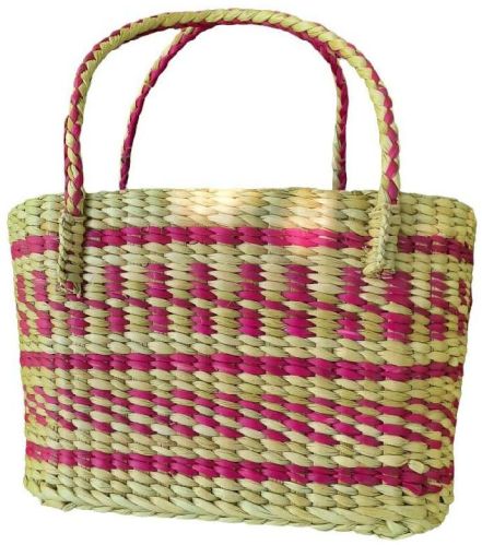Straw Shopping Basket, Technics : Machine Made