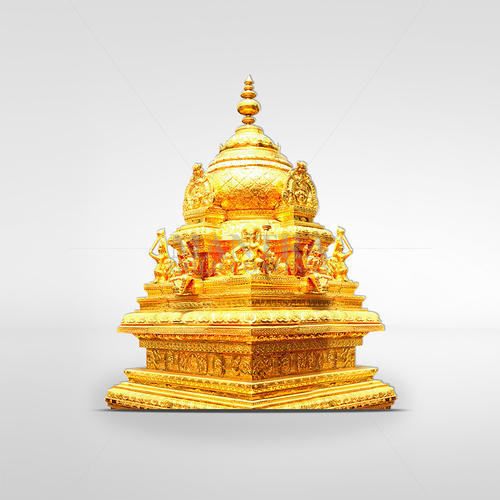 Metal Gold Plated Temple, Color : Golden