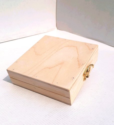 Pinewood Wooden Gift Box, Size : 8x8x2.5 Inch