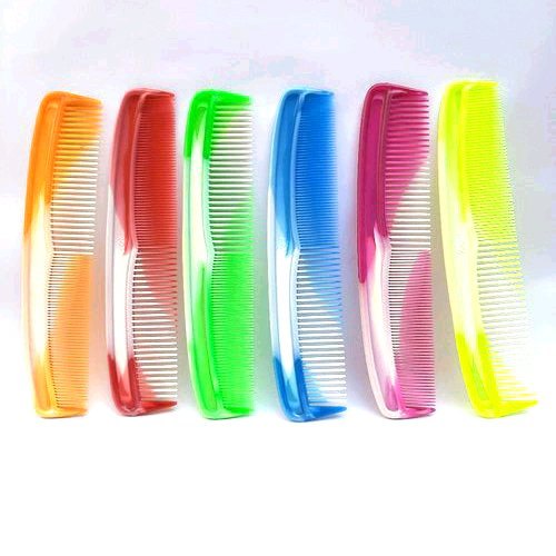 Plastic Hair Comb, Color : Multicolour