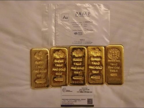 Rectangular Pamp Swiws Gold Bars 999,9, For Jewelries, Certification : Iso Certified