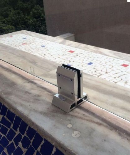 ALLMARK Power Coated Aluminium Brackets, For Glass Fittings, Balcony Railing