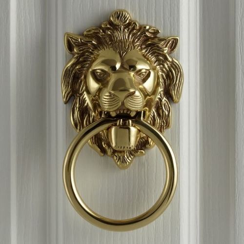 Finished Brass Door Knocker Lion, Feature : Attractive Design, Durable, Hard Structure