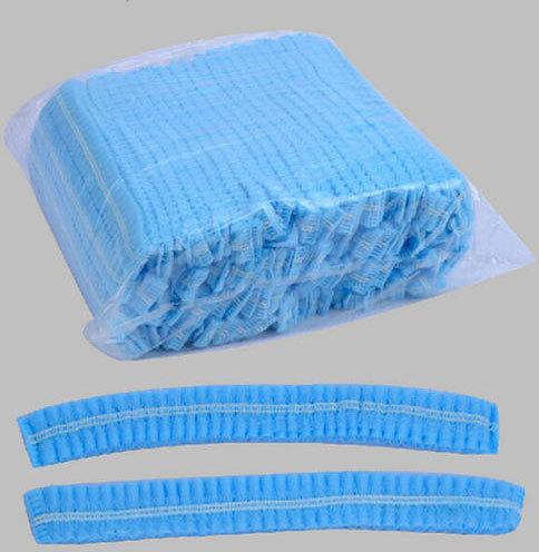 Non-Woven Fabric Plain Bouffant Caps, Color : Blue