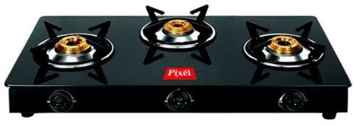 Glass Top Gas Stove, Color : Black