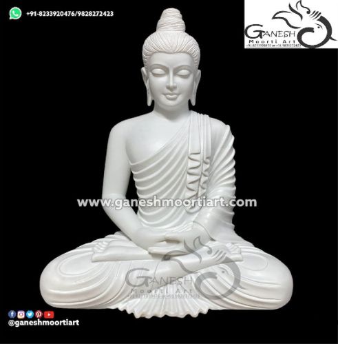 Buy Buddha Statue For Home Decor In White Marble