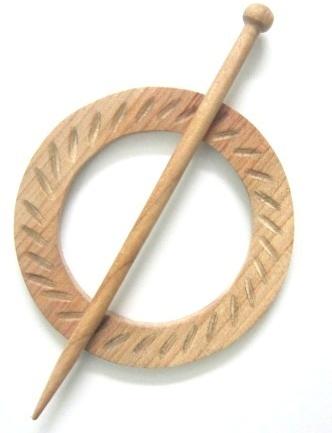 Surina Wood Shawl Pin
