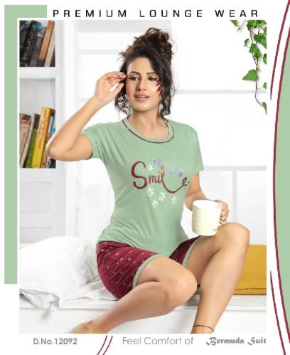 Cotton Printed Ladies T-shirt Shorts, Size : M, XL, XXL