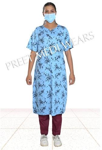 Plain Feeding Gown, Sleeve Type : Half Sleeve