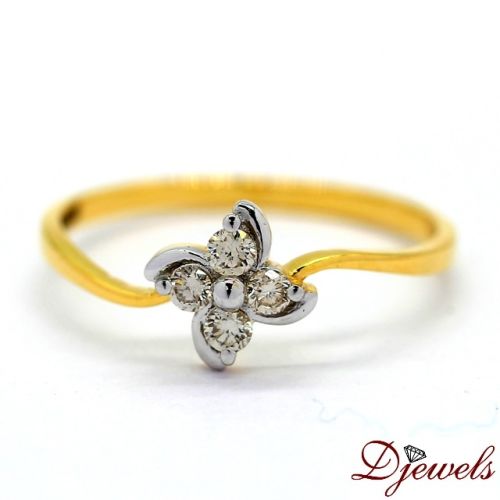 Ring Studded With Natural Diamond 100% Hallmarked Diamond Ring