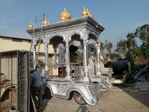 Fiber Temple Chariot, Color : Golden Silver