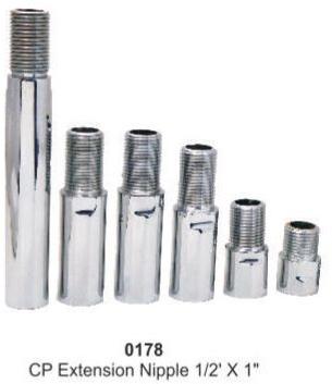 Round Brass Alloy Chrome Plated Extension Nipple, For Pipe Fittings, Size : Multisize