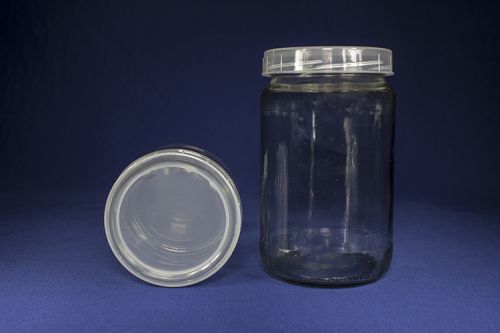 Round 1000ml Glass Jar, Pattern : Plain
