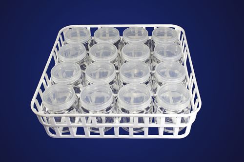 16 Glass Jar Set With Tray