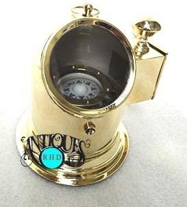 Brass Polish Finish Helmet Compass