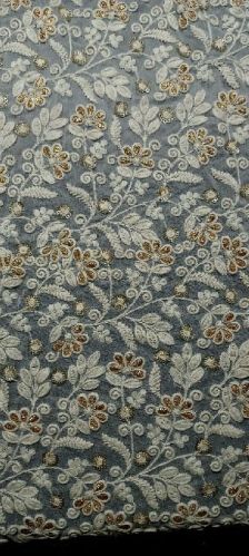 Allover Embroidery Fabric, Color : White