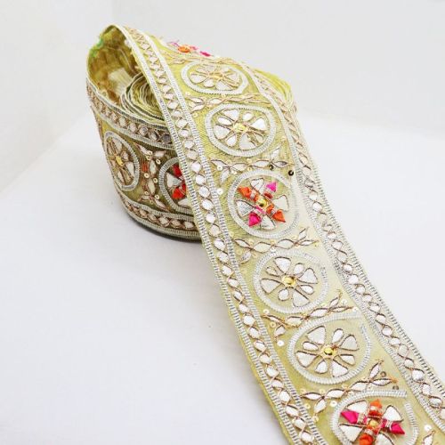 Zari Gota Embroidered Trim, For Dress, Sarees, Suit