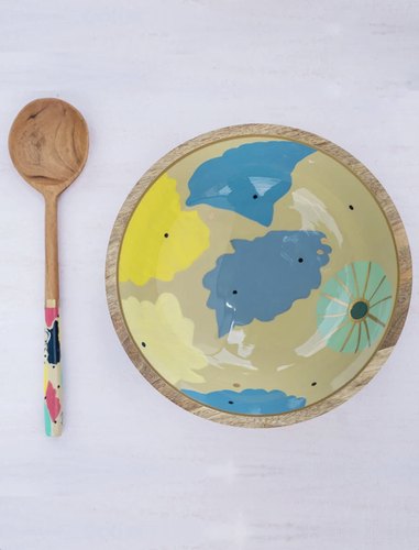 Round Wooden Serving Bowl Set, For Restaurants, Size : 10 Inch