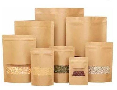 Kraft Paper Pouch, Closure Type : Zipper / Slider