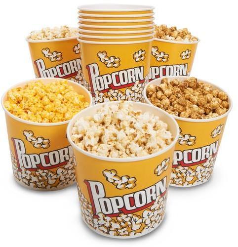 Plain Paper Popcorn Tubs, Color : White